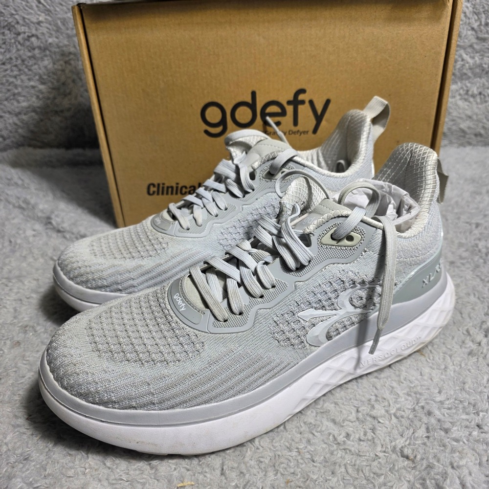 Gravity Defyer Womens XLR8 Run TB9034MGW‎ Gray White Orthotic Shoes Size 11
